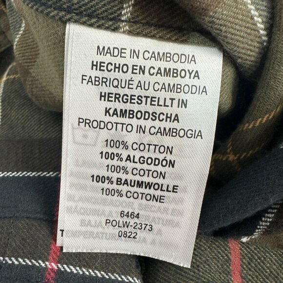 Legendary Whitetails Buck Camp Flannel Shirt S Plaid 100% Cotton Green & Red - Picture 5 of 8